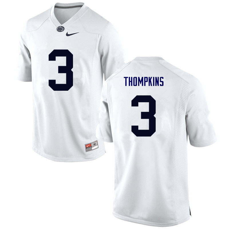 NCAA Nike Men's Penn State Nittany Lions DeAndre Thompkins #3 College Football Authentic White Stitched Jersey WSD5098LF